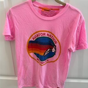 Aviator Nation Pink Short Sleeve Tee